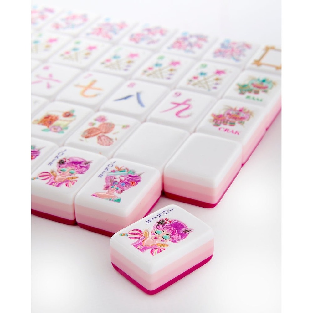 Glitterville x Oh My Mahjong Tile Set Limited Edition Pink Gradient OMM321 New